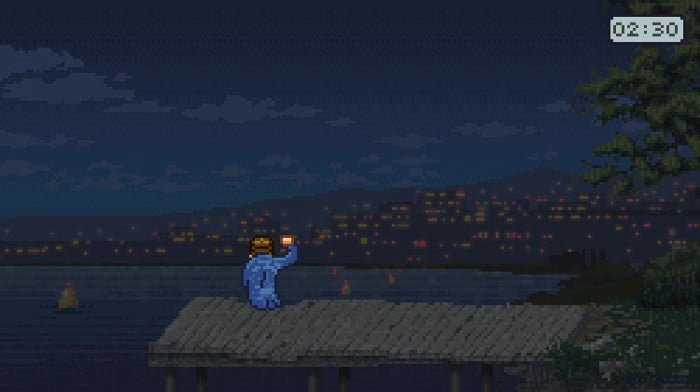 O píer na cidade de The friends of Ringo Ishikawa durante a noite