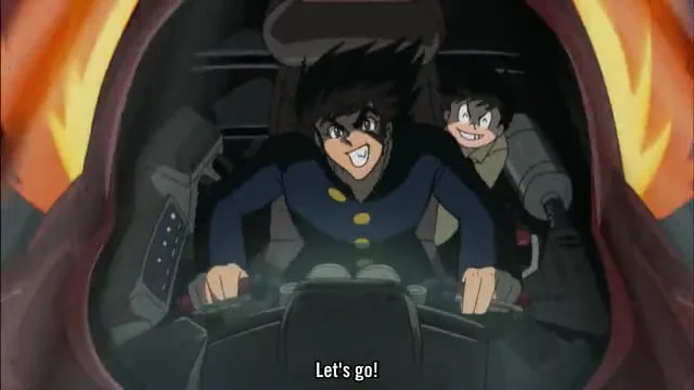 Protagonista Kouji Kabuto pilotando o Mazinger Z