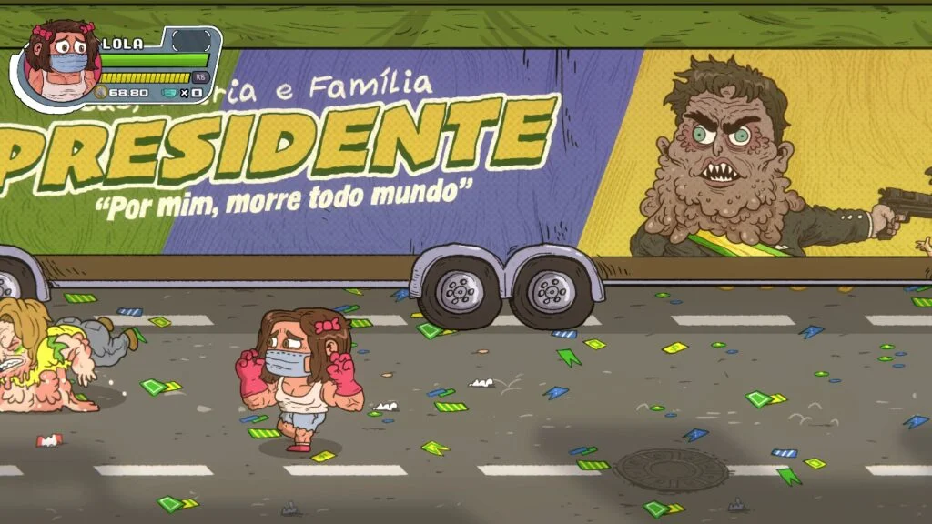 Sátira a ação de Bolsonaro durante a pandemia