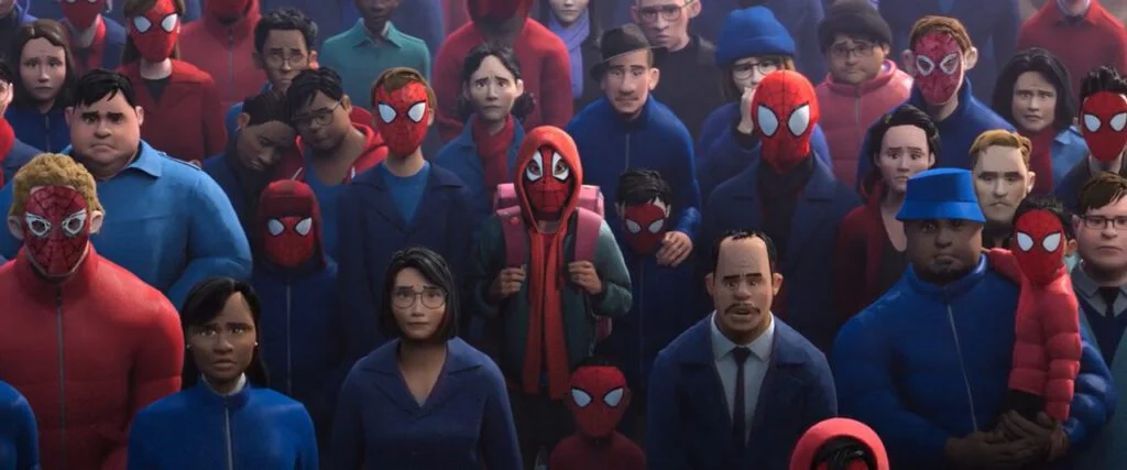 Cena do discurso da Mary Jane em Homem-Aranha no Aranhaverso