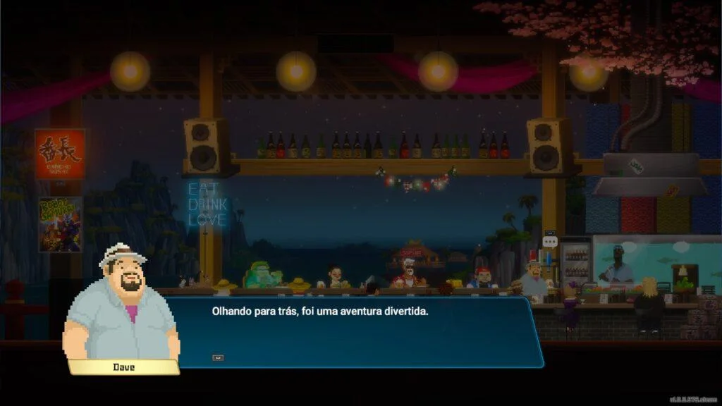 Diálogo de Dave no final do jogo