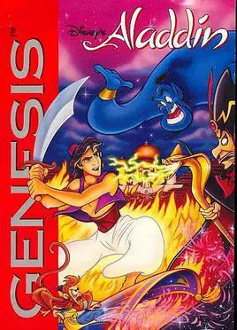 Capa de Aladdin do Mega Drive, feito pela Virgin Games