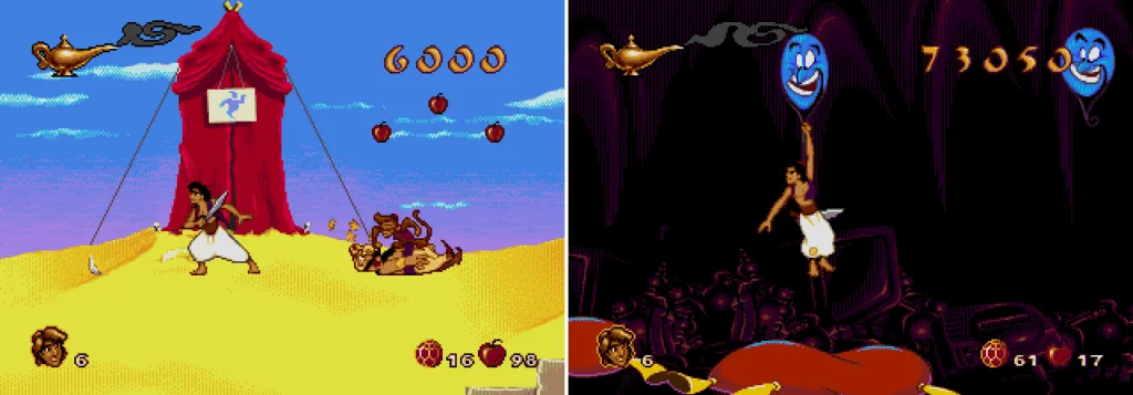 Fases do Aladdin do Mega Drive
