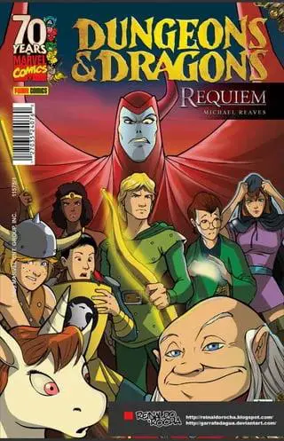 HQ de Caverna do Dragão feita pelo brasileiro Reinaldo Rocha. Ela conta a história que faria parte do último episódio do desenho, Requiem, que nunca chegou a ser produzido devido o cancelamento da série, porém teve o roteiro original divulgado pelo por um dos roteiristas no seu site pessoal
