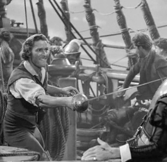 Errol Flynn em O Gavião do Mar, um dos pontos altos da sua carreira e um dos melhores filmes swashbucklers feitos