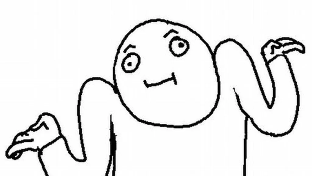 Meme do bonequinho dando de ombros. Shrug meme