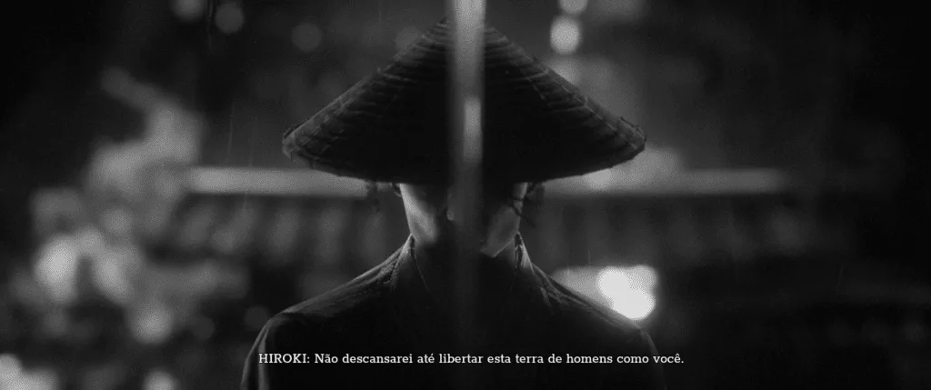 Hiroki ao escolher a rota do Dever no fim do jogo