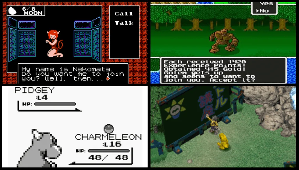 Um comparativo entre as mecânicas de recrutamento de Megami Tensei vs Dragon Quest vs Pokémon vs Digimon