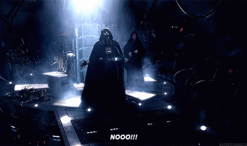 GIF do Darth Vader gritando "NOOOOOOO!"
