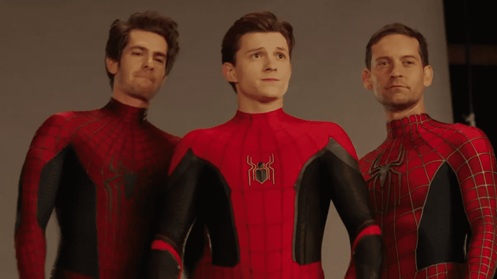 Tobey Maguire, Andrew Garfield e Tom Holland. Os três atores a interpretarem o Homem-Aranha nas últimas décadas