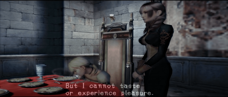 Daniella, uma das stalkers de Haunting Ground, uma mulher sem sentimentos que serve o dono do castelo, conversa com Fiona enquanto ela janta numa grande mesa vermelha e lhe revela que ela não pode sentir nada, nem mesmo prazer.