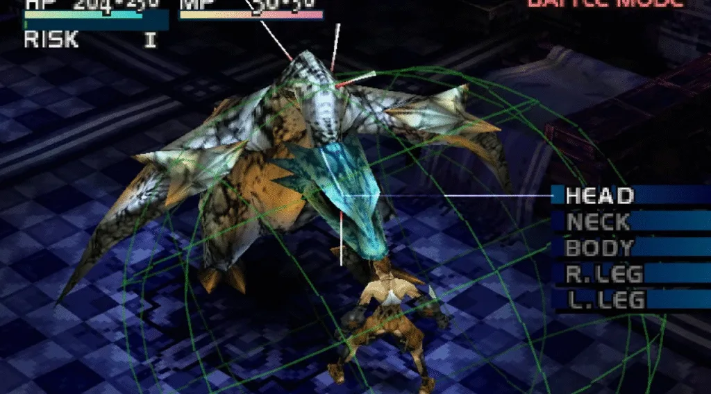 Imagem do sistema de batalha de Vagrant Story