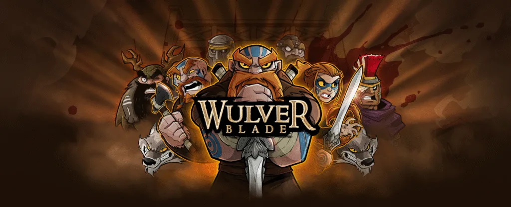 Capa de Wulverblade, mostrando todos os personagens no centro da imagem e o título do jogo no centro deles
