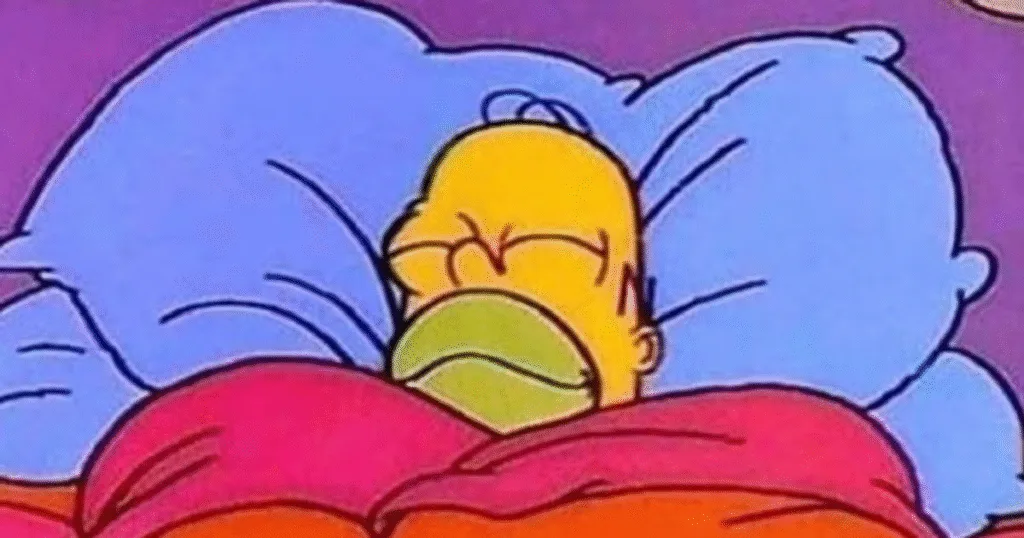 Imagem do Homer Simpsons dormindo tranquilamente, tal como eu sabendo que o Flow Games vai processar meio mundo