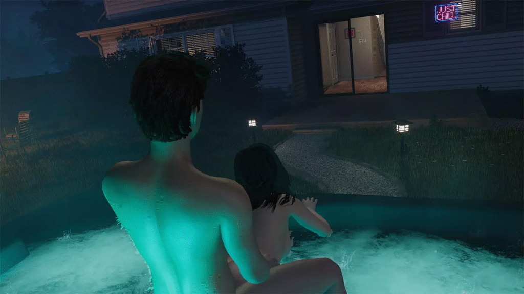 Cena de sexo na banheira no jogo House Party
