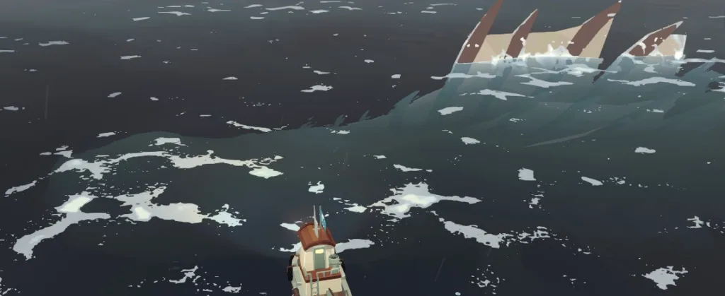 Imagem do jogo Dredge, destacando o Leviathan, um monstro marinho que protege o arquipélago