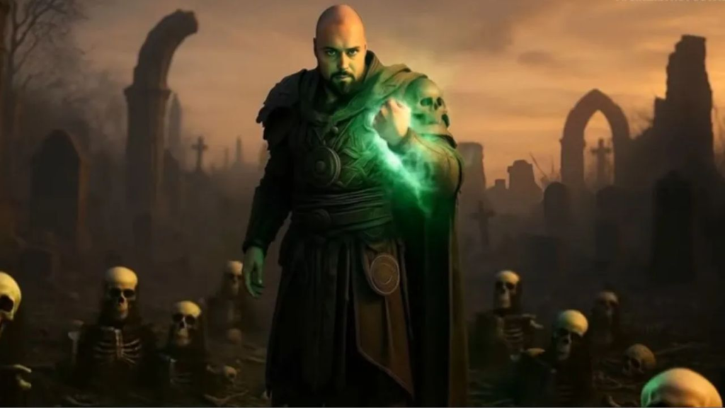 Imagem do trailer promocional de Codex Mortis, uma cópia barata de Vampire Survivors feita 100% com AI slop