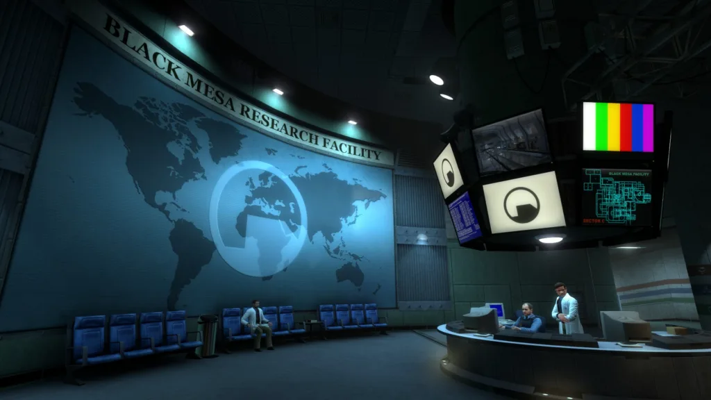 Imagem de Black Mesa, remake de Half-Life criado por um coletivo de fãs, a Crowbar Collective