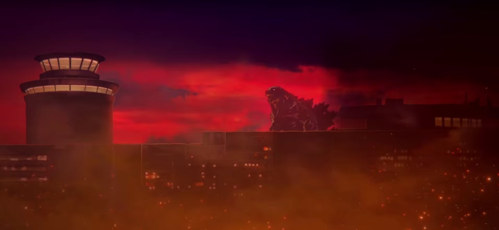 Imagem do primeiro filme da trilogia animada de Godzilla: Planeta dos Monstros