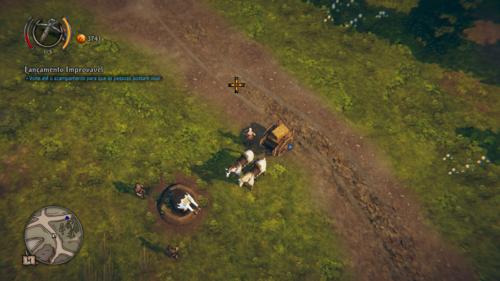 Uma das missões de Rustler em que os personagens querem provar que a Terra é plana com uma catapulta