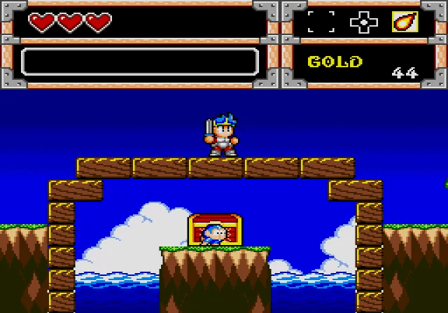 Um dos mapas iniciais de Wonder Boy in Monster World