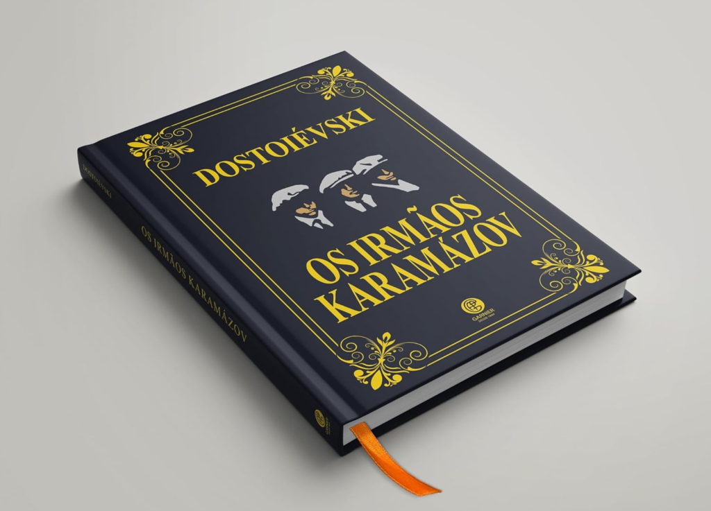 Foto de divulgação do clássico Os Irmãos Karamázov, de Fiódor Dostoiévski, edição de luxo almofadada da Editora Garnier