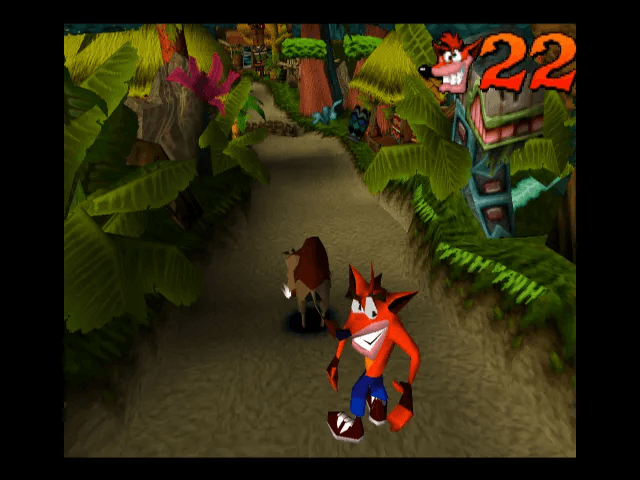 Fase de Crash Bandicoot em que o personagem monta num porco selvagem