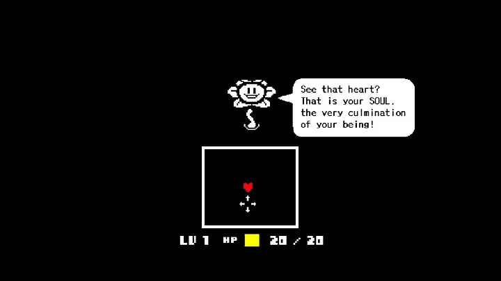 Uma das primeiras lutas que ensinam o combate de Undertale