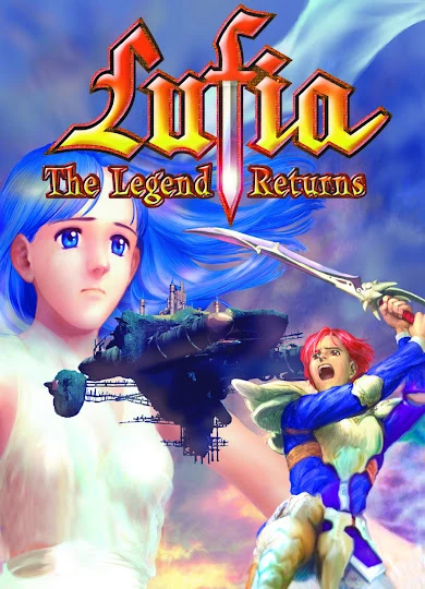 Capa do jogo Lufia: The Legend Returns, de Game Boy Color, destacando os protagonistas Wain e Seena