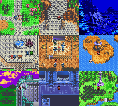 Várias imagens do jogo Lufia: The Legend Returns