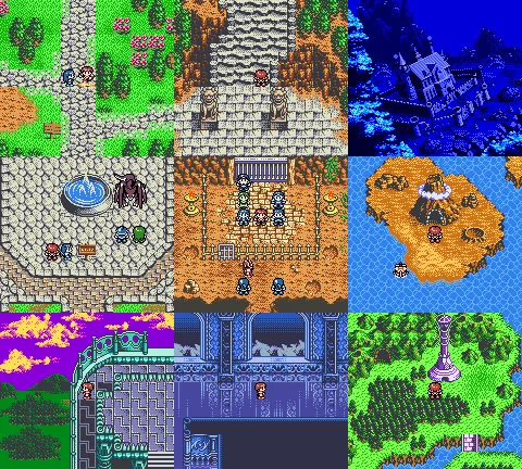 Várias imagens do jogo Lufia: The Legend Returns