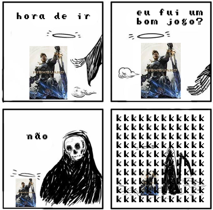Meme satirizando o fechamento dos servidores de Highguard que ocorreram em 12 de março de 2026