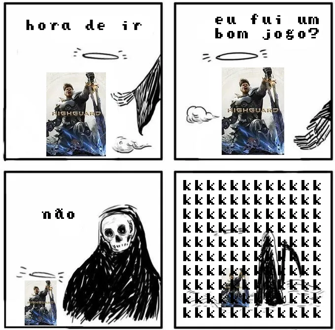 Meme satirizando o fechamento dos servidores de Highguard que ocorreram em 12 de março de 2026