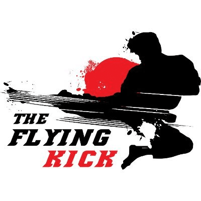 Logo do canal de YouTube, The Flying Kick, focado em vídeos sobre jogos beat'em up