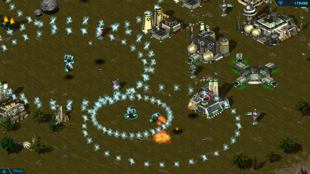 Imagem de Outlive 25 mostrando unidades de batalha futuristas lutando