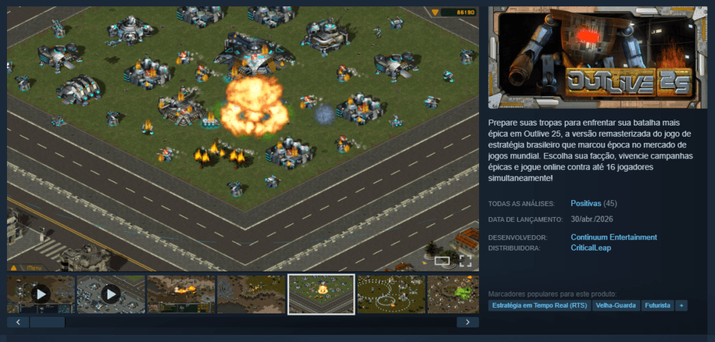 Foto da página de Outlive 25 na Steam