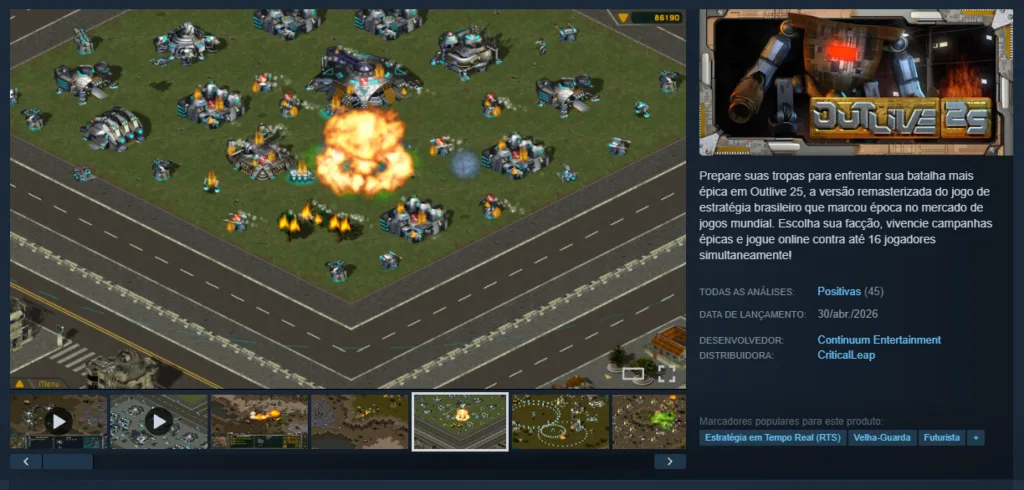 Foto da página de Outlive 25 na Steam