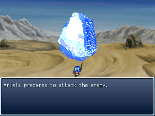 Ariela, em Ariela: The Exile, usando usa Ice Blade num inimigo