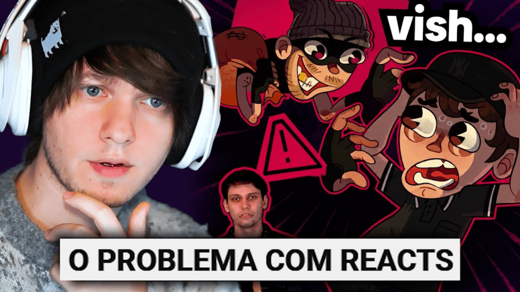 Thumbnail do Goularte reagindo ao vídeo do Mateus505 que crítica esse formato de react