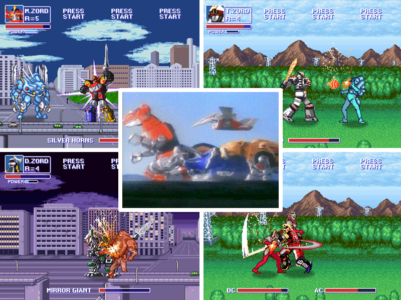 Todos os Megazords que aparecem no fangame Power Ranger: Beats of Power