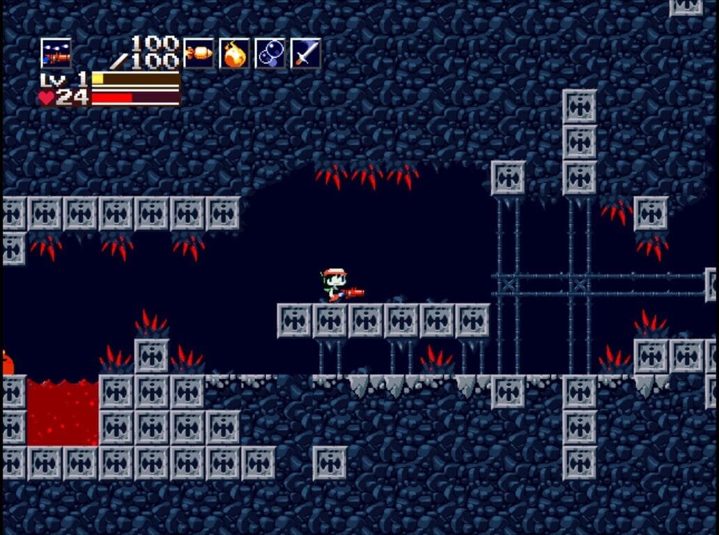 Uma das últimas dungeons de Cave Story