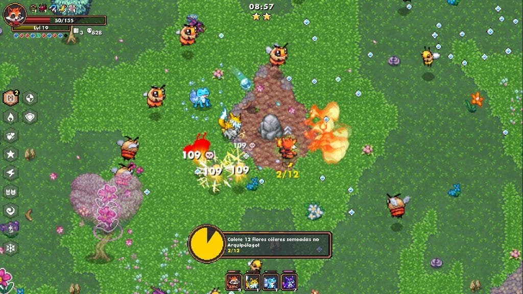 Imagem de Shard Squad, mostrando Sid um dos personagens de fogo numa das primeiras fases