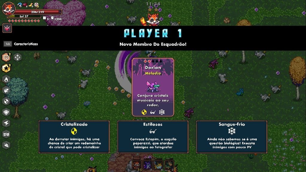 Tela mostrar algumas características de um dos shards