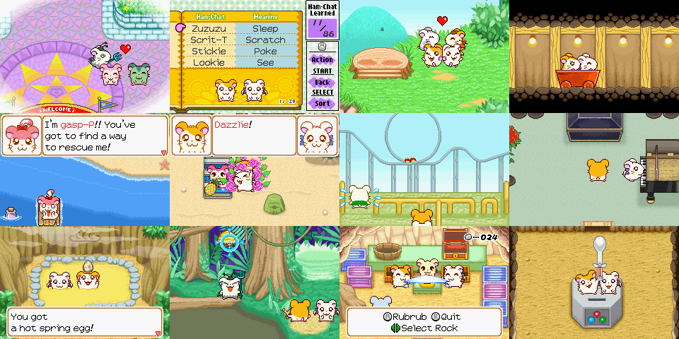 Imagens da jogabilidade de Hamtaro: Ham-Ham Heartbreak