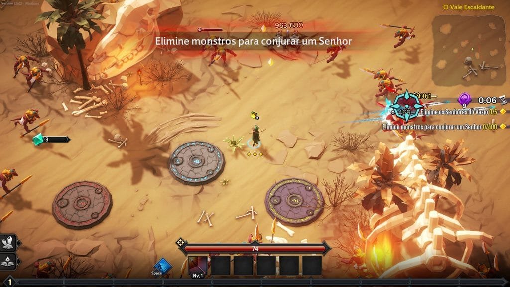 O Vale Escaldante, primeiro mapa dos Campos do Vazio em Soulstone Survivors