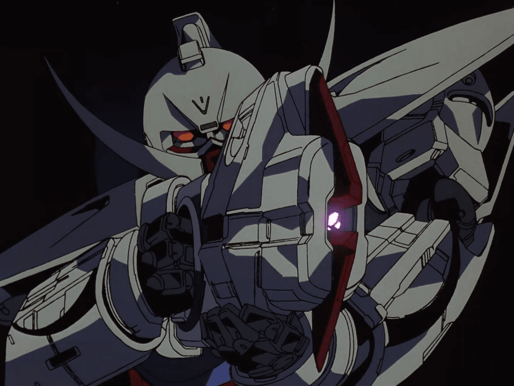 White Doll disparando seu rifle em Turn A Gundam