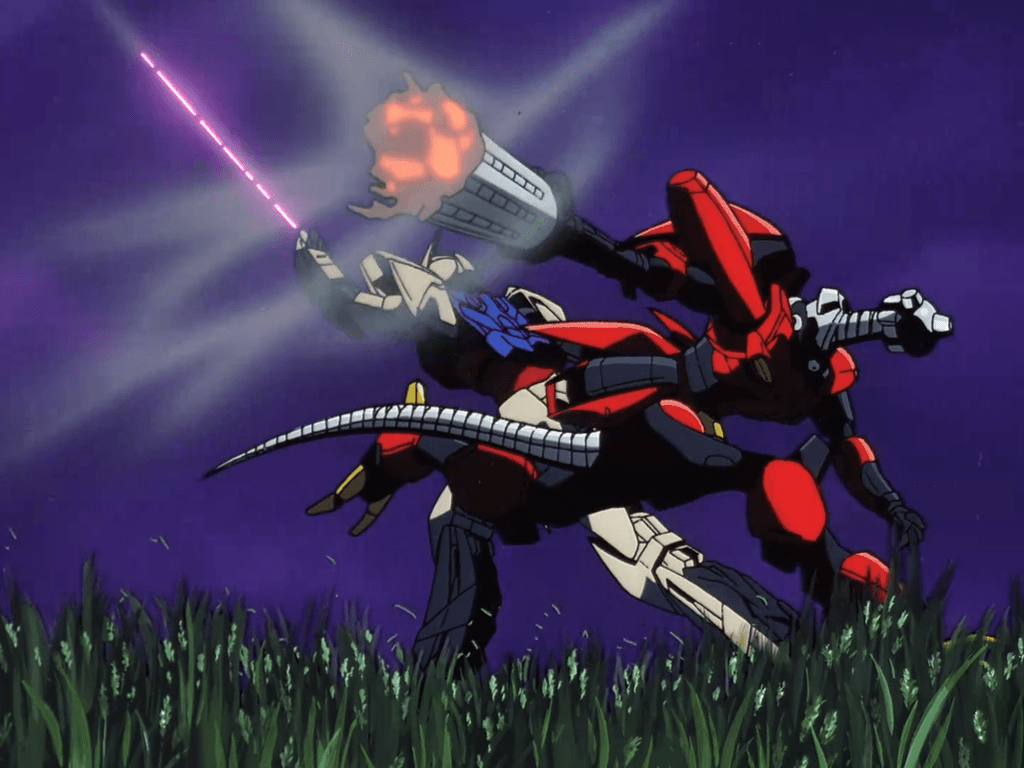 White Doll enfrentando um robô dos moonrace em Turn A Gundam