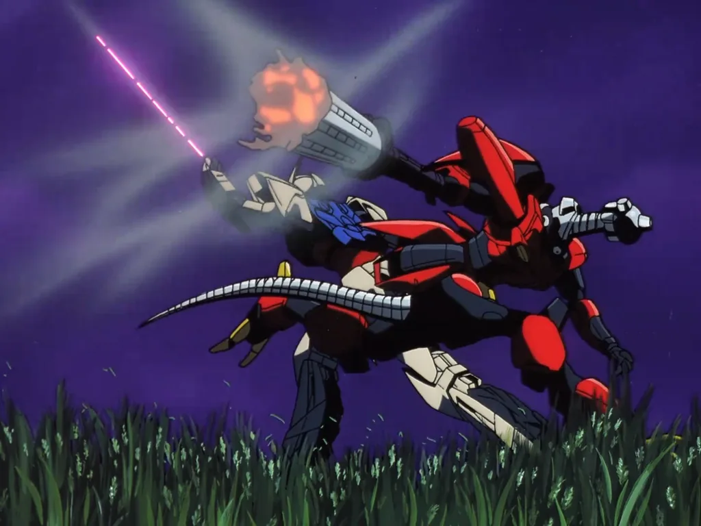 White Doll enfrentando um robô dos moonrace em Turn A Gundam