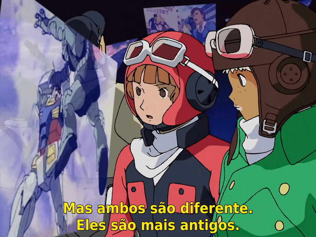 Diferentes linhas do tempo de Gundam aparecendo em Turn A Gundam