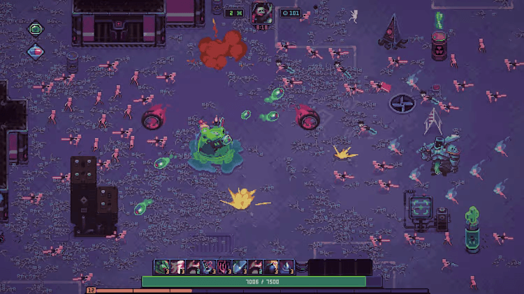 Jogabilidade do survivors-like Slime 3K: Rise Against Despot